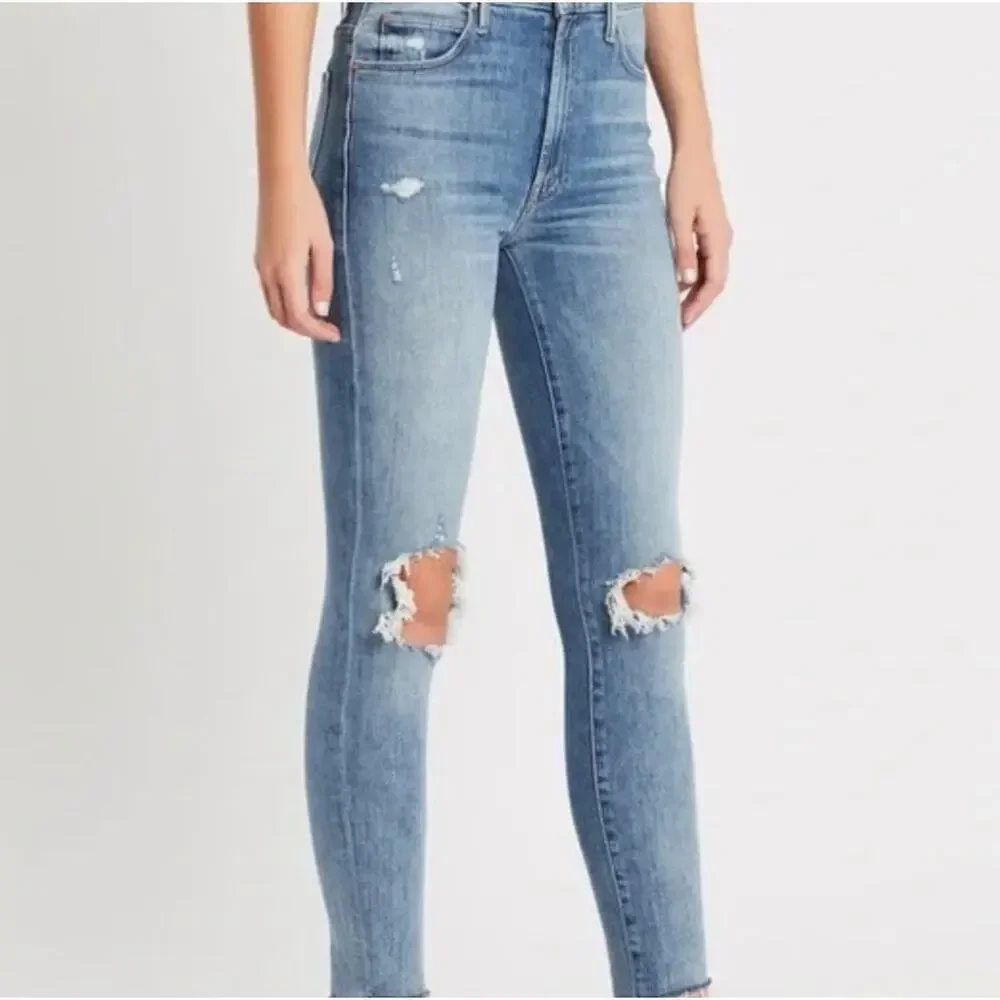Mother The Stunner Ankle Step Fray Jeans sz 29 Helter Skelter skinny high-rise